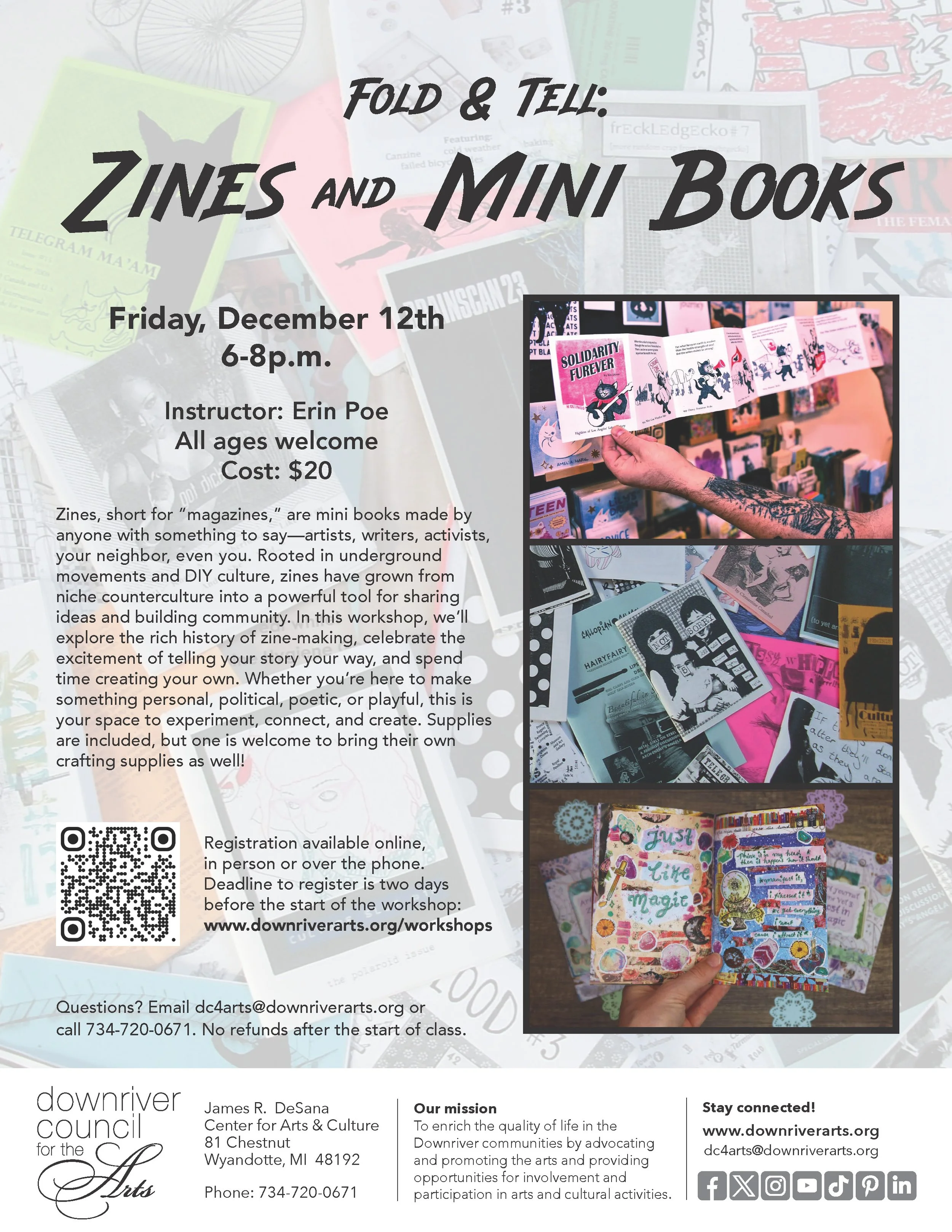 Fold and Tell - Zines and Mini Books 12/12/25 — Downriver Council